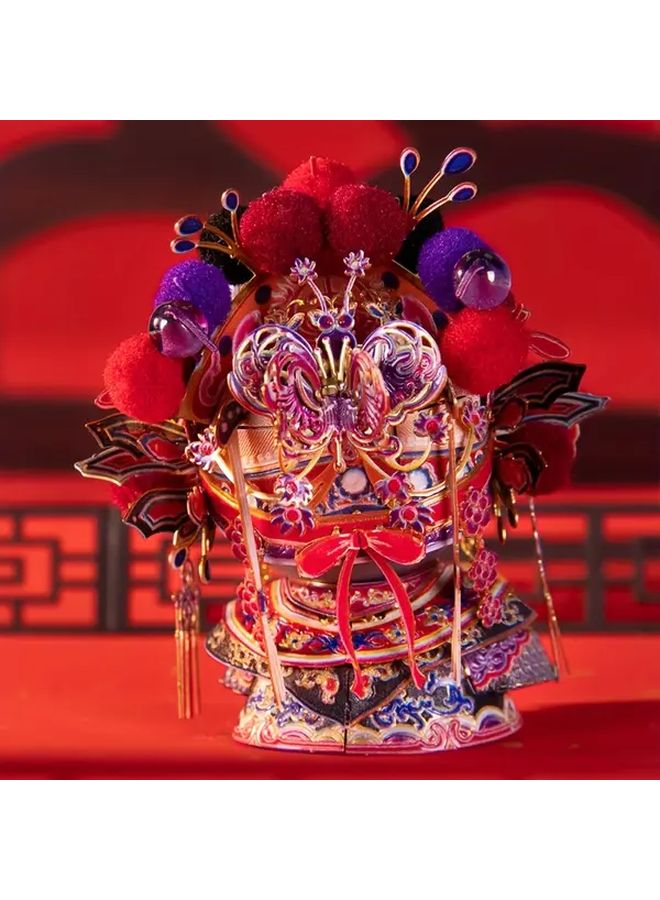 Dark Cat Chinese Opera 3D Metal Puzzle DIY Collectible Figure Red Standing Decoration - Image 2